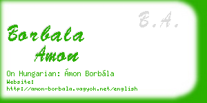 borbala amon business card